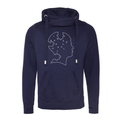 Pieces of Mind Cross Neck Hoodie - Navy image 0