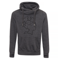 Pieces of Mind Cross Neck Hoodie - Charcoal image 0