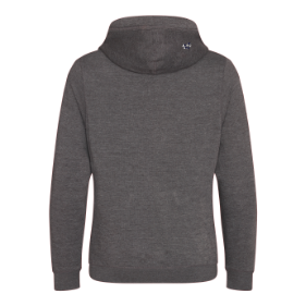 Big Heart Cross Neck Hoodie - Charcoal image 1