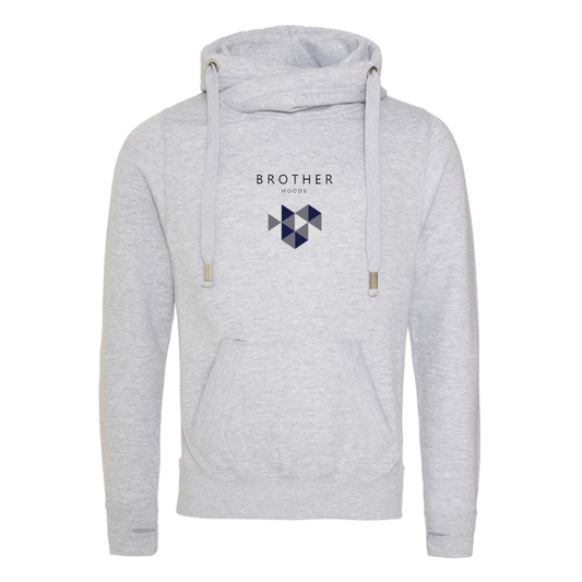 Bold Heart Cross Neck Hoodie - Grey image 0