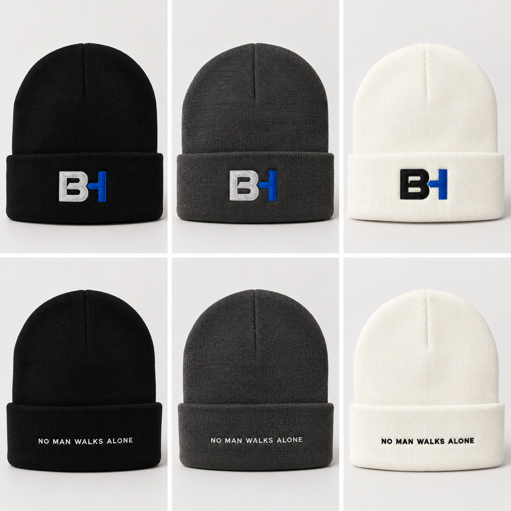 Brother Hoods Embroidered Beanie – No Man Walks Alone.