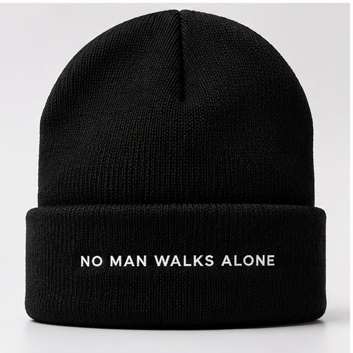 Brother Hoods Embroidered Beanie – No Man Walks Alone.