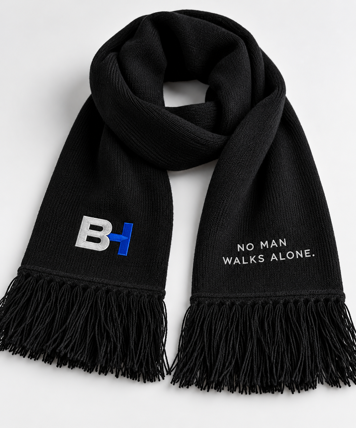 Brother Hoods Embroidered Scarf – No Man Walks Alone
