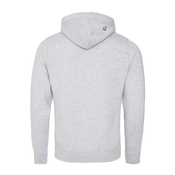 Bold Heart Cross Neck Hoodie - Grey image 1