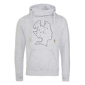 Pieces of Mind Cross Neck Hoodie - Heather Grey image 0