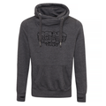 Fist Bump Cross Neck Hoodie - Charcoal image 0